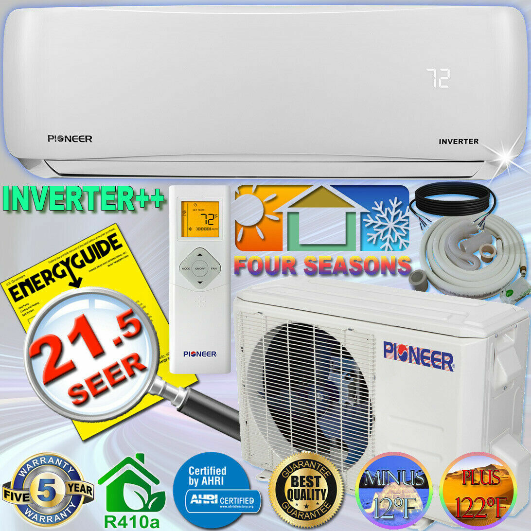 PIONEER 9000 BTU 21.5 SEER DC Inverter++ Mini Split Heat Pump Set 120V  +16u0026#039; Kit | eBay
