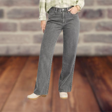 Womens High-Rise Wide Leg Jeans - Universal Thread Gray Wash 10 Short MC-7350777