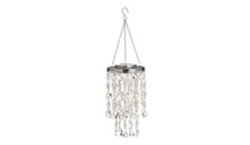 Glitzhome Solar Lighted Jewel Beaded Wind Chime or Chandelier Hanging Decor - Mu