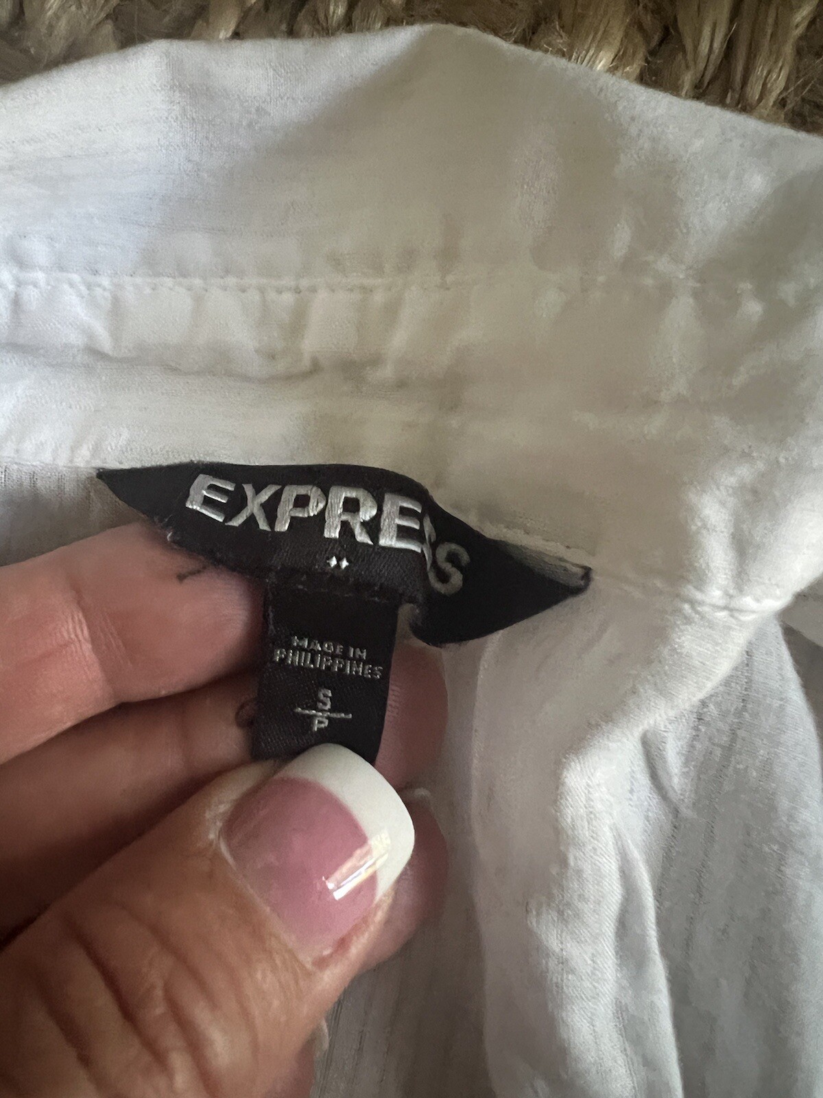 Express Button Down White Light Weight Size Small… - image 5