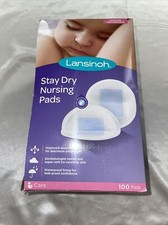 Lansinoh Stay Dry Disposable Nursing Pads for Breastfeeding, 100 Count- Open Box