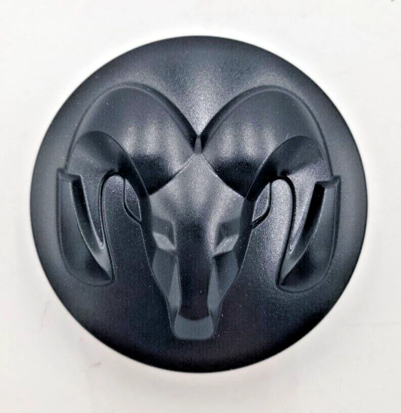 OEM 2014-2023 Dodge RAM 1500 Matte Black Center Cap SET- 1LB72TRMAA / 1LB72RXFAA Foto 3 de 4