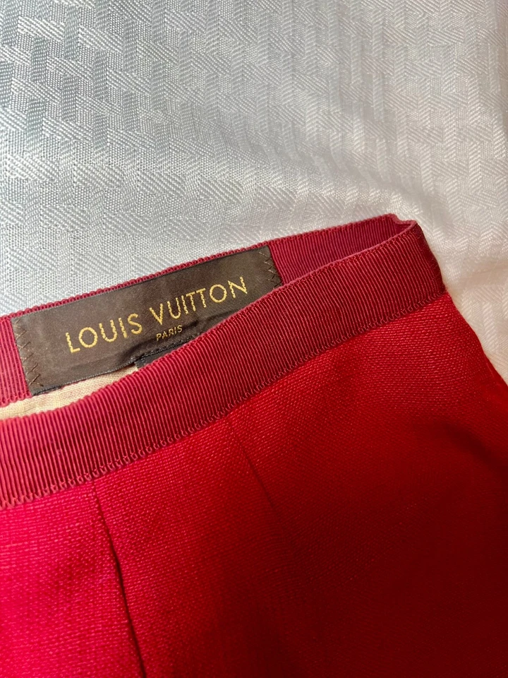 Saia Louis Vuitton de linho e seda coleção Marc Jacobs tamanho 8 EUA 40 UE - Imagem 4 de 4