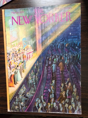 NEW YORKER COVER ONLY March 10, 1956 ARTHUR GETZ Broadway Theater Actors Dancers