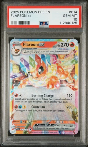 Pokemon TCG Prismatic Evolutions Flareon ex 14/131 PSA 10