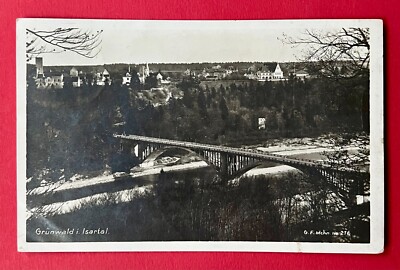Foto AK GRÜNWALD bei München 1928 Isarbrücke   ( 150691