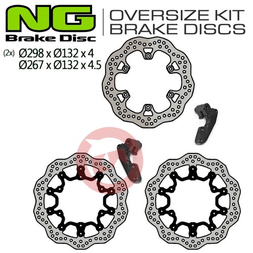SET DISCHI FRENO WAVE NG ANTERIORI MAGGIORATI POSTERIORE YAMAHA T-MAX 530 2015 - Foto 2 di 4