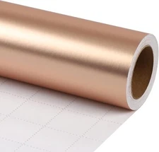 LaRibbons Christmas Wrapping Paper, Matte Metal 30 Inch x 33 Feet, Champagne 