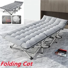 Camping Cot Double Layer 1200D Folding Bed Portable With Soft Mattress Carry Bag