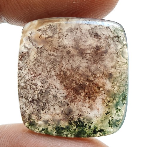 40ct Natural green moss agate cabochon cushion shape gemstone for jewelry R11361 - Picture 4 of 5