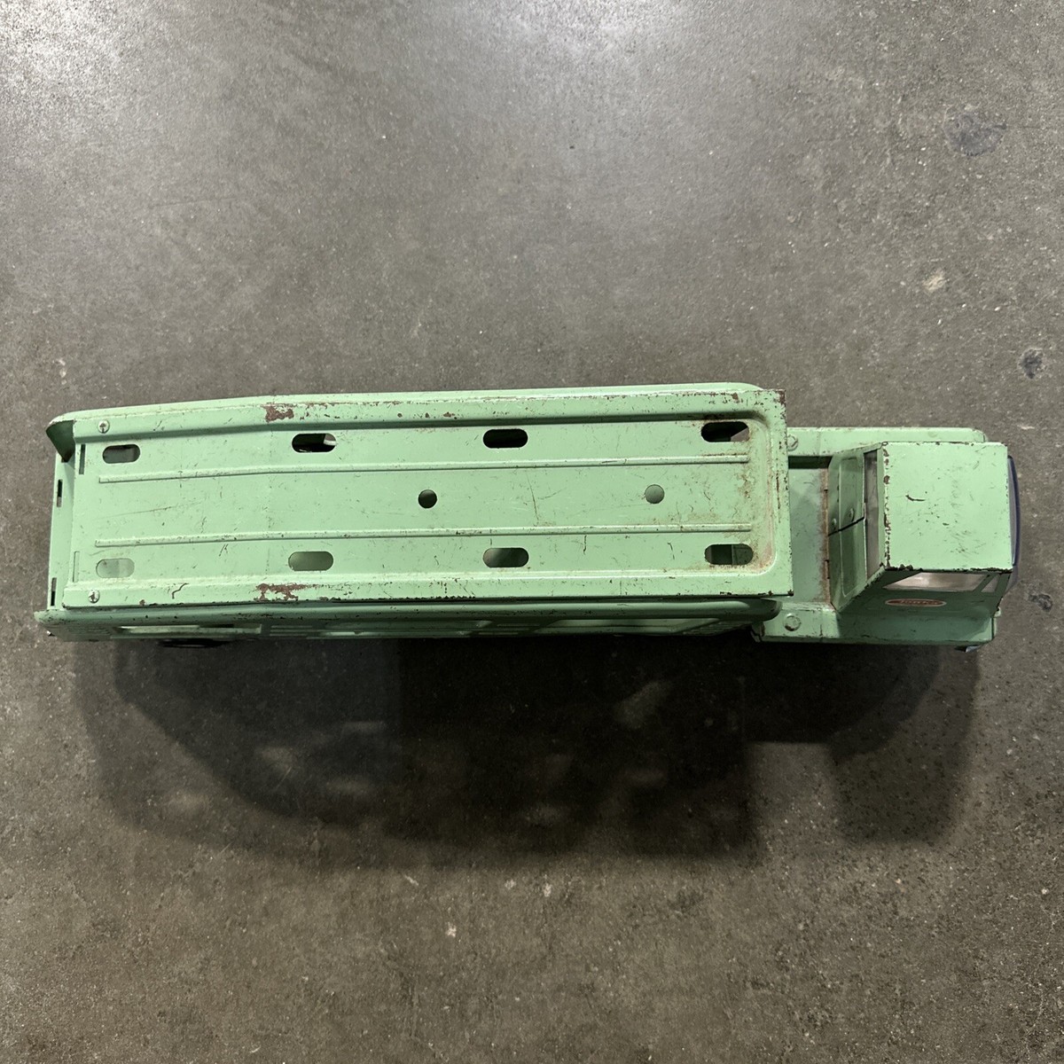 Vintage 1960's Tonka Car Transport Metal Green Car Hauler