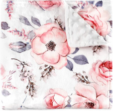 Baby Blanket for Girls, Super Soft Double Layer Mink Blankets with Dotted Backin