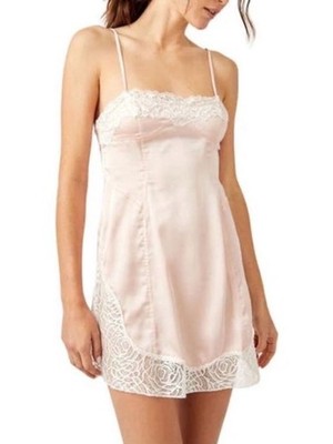 Free People Intimately Aries Rising Mini Slip Lace Blush Pink Cream, small