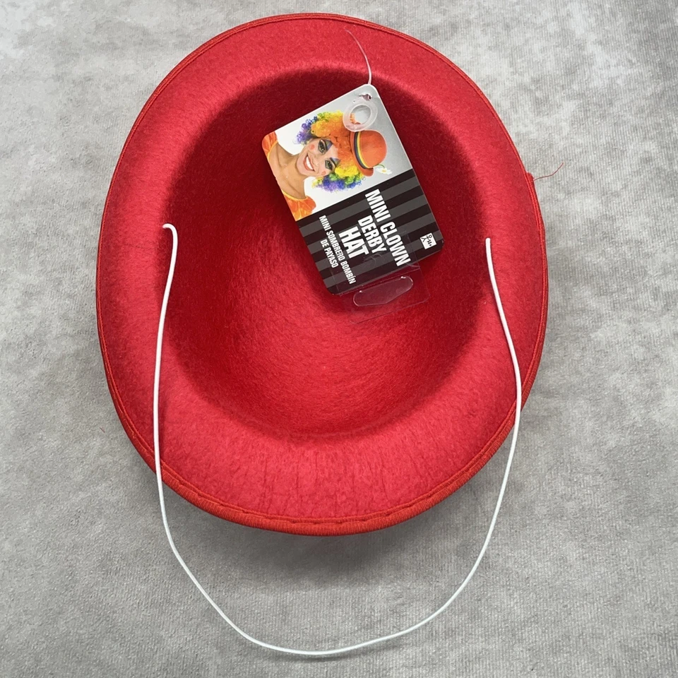 Nuevo con etiquetas Mini Payaso Derby Sombrero Rojo con Flor Disfraz Accesorio Halloween Juegos con disfraces Foto 4 de 4