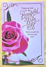 "For My Beatiful Wife" Birthday Large Format Greeting Card 5.5x8.0" (+Envelope)