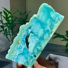 292G Natural High quality sky blue hemimorphite slab crystal mineral from Yunnan