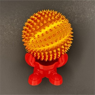 Orange Red Spiky Massage Ball Manual Handheld Pain Relief for Back Arm Foot