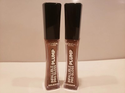 L'Oreal~Lot of 2 tubes ~Infallible Pro Gloss Plump~#607 Sunlit Shimmer