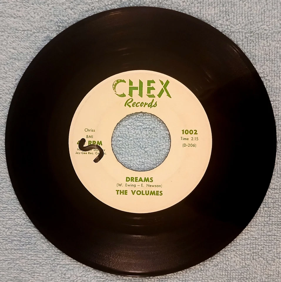 1962 The Volumes Three Singles - I Love You & Sandra - Chex 1002 45 rpm 7" NM- - Image 3 of 4