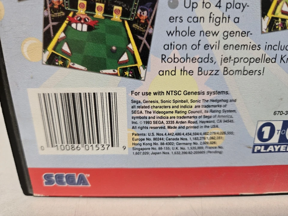 Sonic Spinball - Sega Genesis - Case and Cartridge Authentic Video Game Pinball - Image 3 of 4