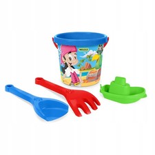 Sand Toy Set 4 Piece Bucket Shovel Rake Kids Ages 1 and Up