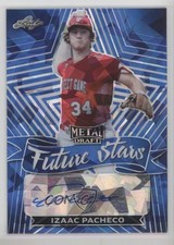 2021 Leaf Metal Draft Future Stars Blue Crystals 12/15 Izaac Pacheco Auto 8d2