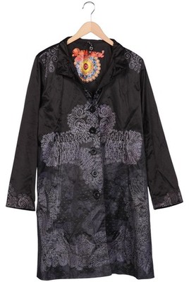 Desigual Mantel Damen Jacke Parka Gr. EU 48 Baumwolle Schwarz #78x47cu