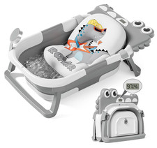 TPN Collapsible Baby Bathtub, Baby Bath Tub with Soft Cushion  Real-Time Thermo