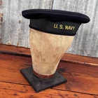 Vintage WW2 US NAVY DONALD DUCK CAP Wool Sailor Flat Hat USN Military USMC WWII