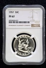 1957 Franklin Half Dollar NGC PF67 PROOF PR67 UNCIRCULATED 90% Silver