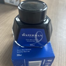 Waterman Fountain Pen Ink In Bottle  Serenity Blue New In Box Best Ink 50ML