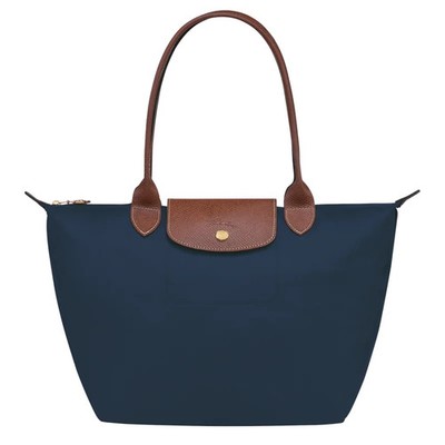 Longchamp Le Pliage Medium Tote Bag  Navy  Women s Nylon Leather Shoulder