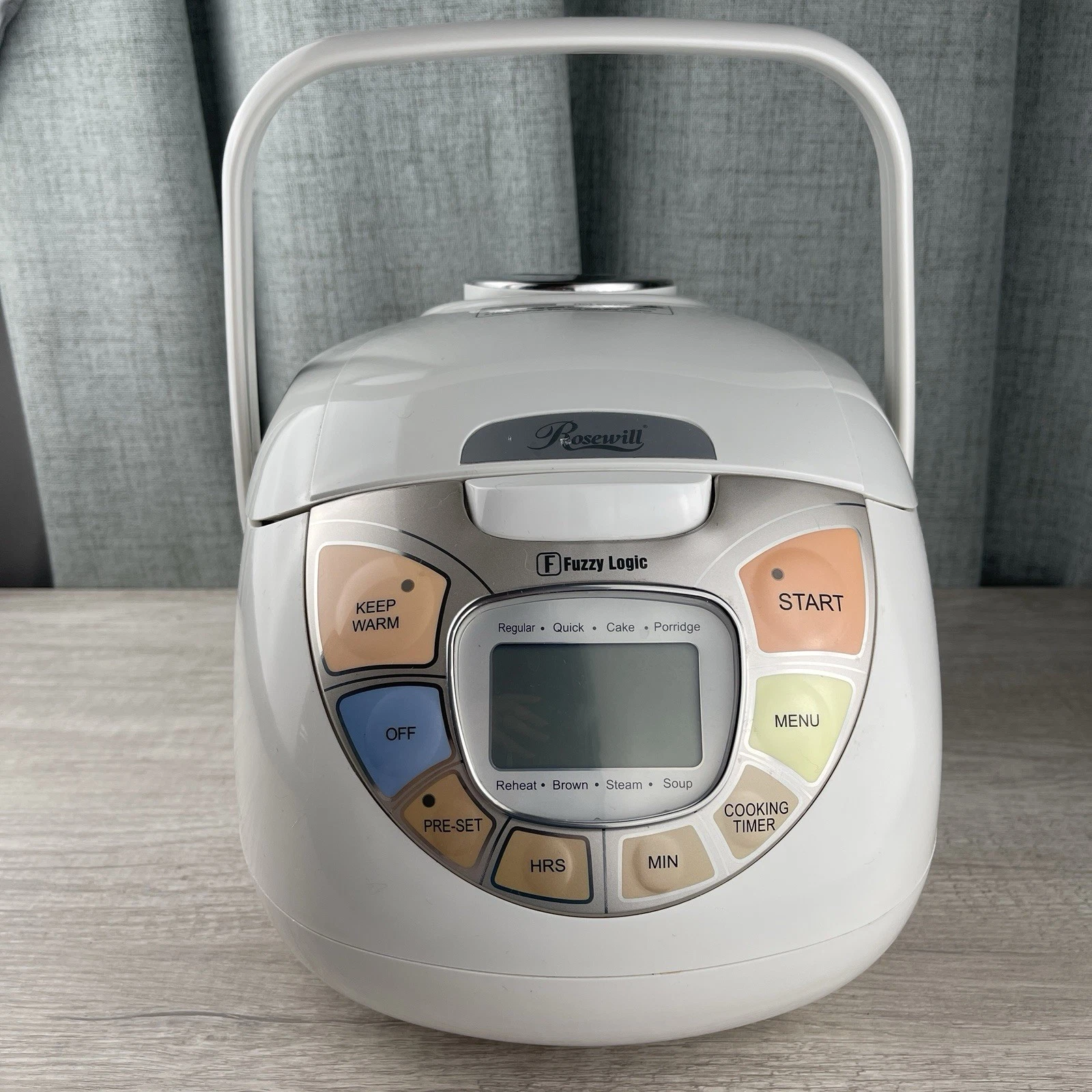 Rosewill Rice Cooker Steamer 5.5 Cup Fuzzy Logic Brown Steam Soup Cake Complete