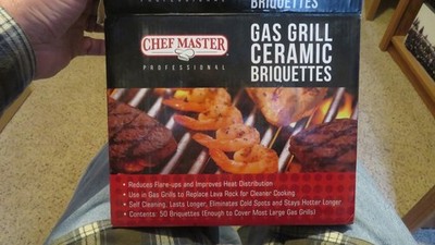 Chef Master Gas Grill Ceramic Briquettes, 50