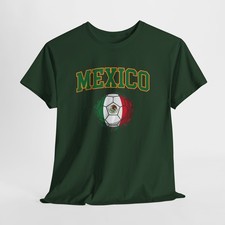 Mexico Soccer Ball Tee Mexican Flag Football Jersey Style