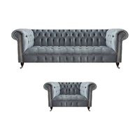 Wohnzimmer Komplett Dreisitzer Sofa Couch Sessel Luxus Einrichtung Chesterfield