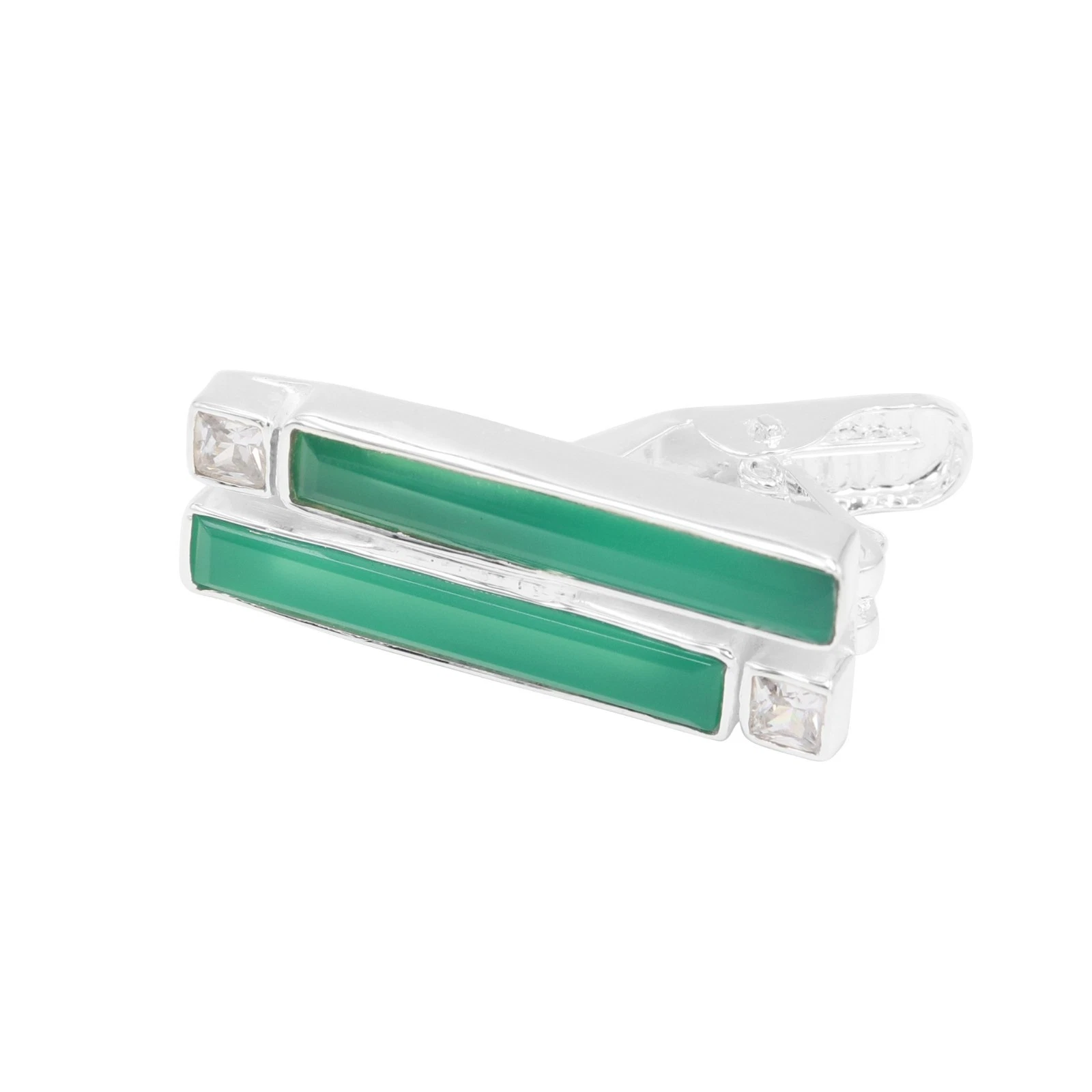 Natural Green Onyx Tie Clip