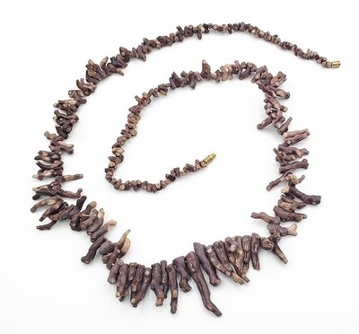 Vintage Purple Graduated Branch Coral Necklace Statement 30''