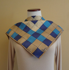 Vintage Vera Neumann Geometric Check Design Polyester Square Made in Japan Scarf