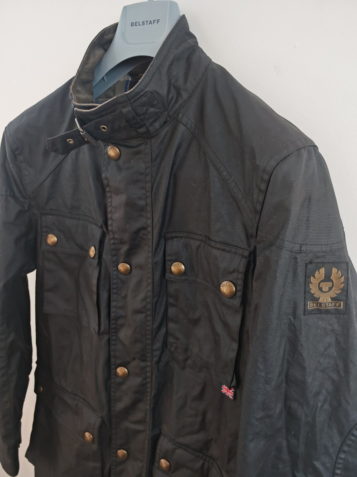 Belstaff Roadmaster Waxed Cotton Jacket Black Men's Size IT 46 UK 36