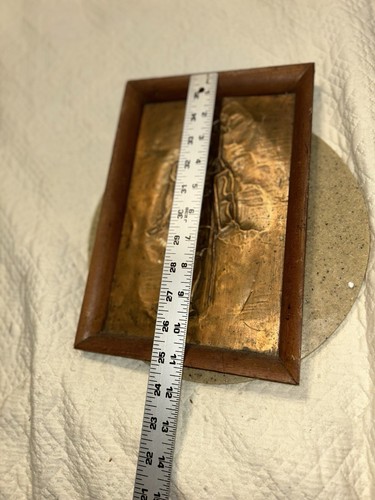Antike handgefertigte gehämmerte Kupfer Krieger Wanddeko Plakette Portrait - Bild 12 von 15