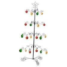  3 Ft Wrought Iron Christmas Tree Ornament Display Stand Metal Holder Black