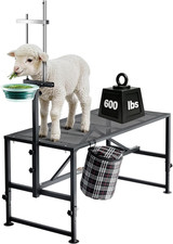 Goat Milking Stand, 600 Lbs Heavy Duty Goat Stand with Feed Bin, Adjustable Head