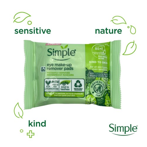 3x 30 Pads Simple Kind to Skin or Micellar Water Boost Eye Make-up Remover Pads - Picture 4 of 20
