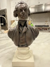 VINTAGE THOMAS JEFFERSON BUST 1957 ALVA STUDIOS HOUDON REPRODUCTION SCULPTURE