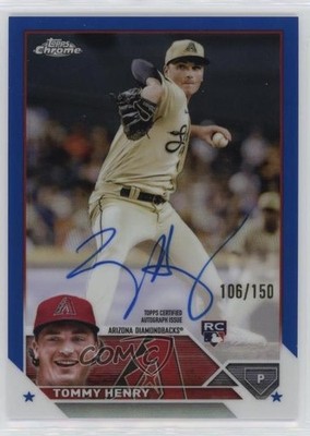 2023 Topps Chrome Rookie Blue Refractor 106/150 Tommy Henry #RA-TH Auto RC 14eo