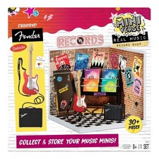 MGA Miniverse Real Music Record Shop Set With Fender Guitar Collectible Display
