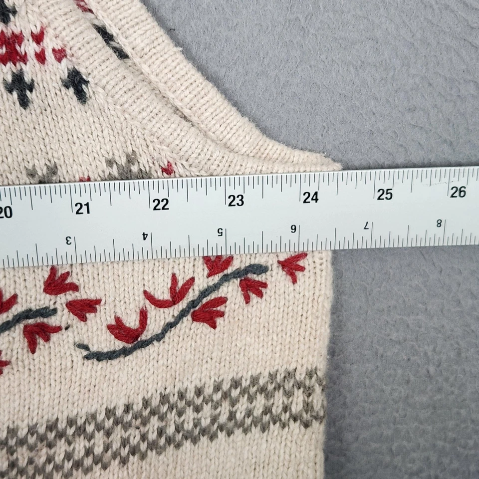 Colete Suéter Feminino Vintage NorthCrest 3X Feriado Natal Floco de Neve Corações - Imagem 3 de 4