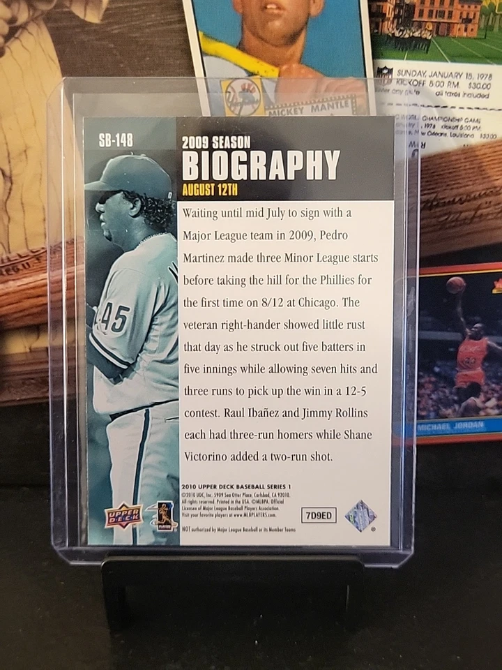 2010 Upper Deck Season Biography Pedro Martinez #SB-148 HOF 🔥 - Image 2 of 4