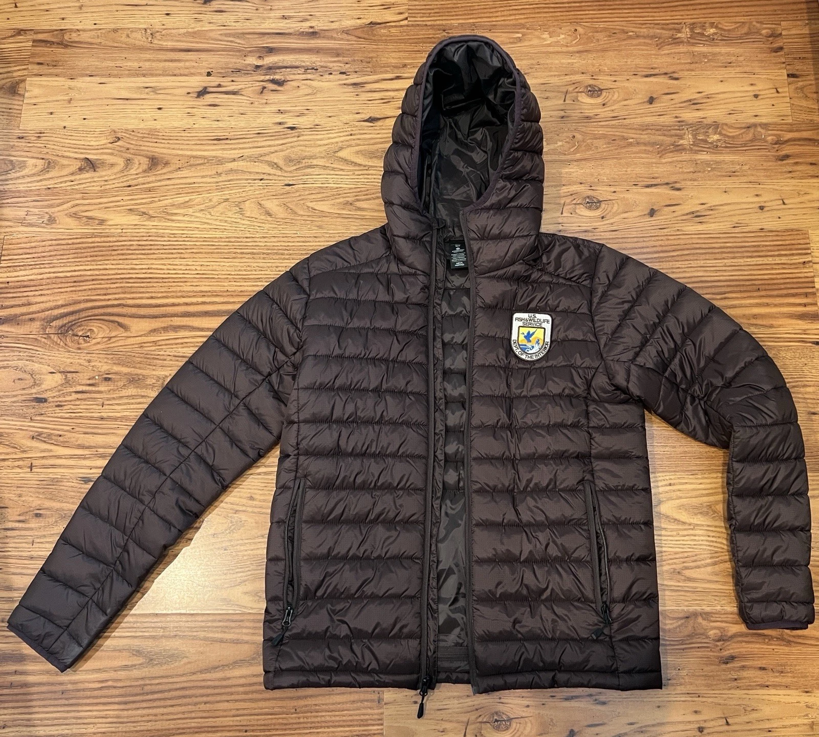 US Fish and Wildlife Puffer Jacket Brown Men’s M